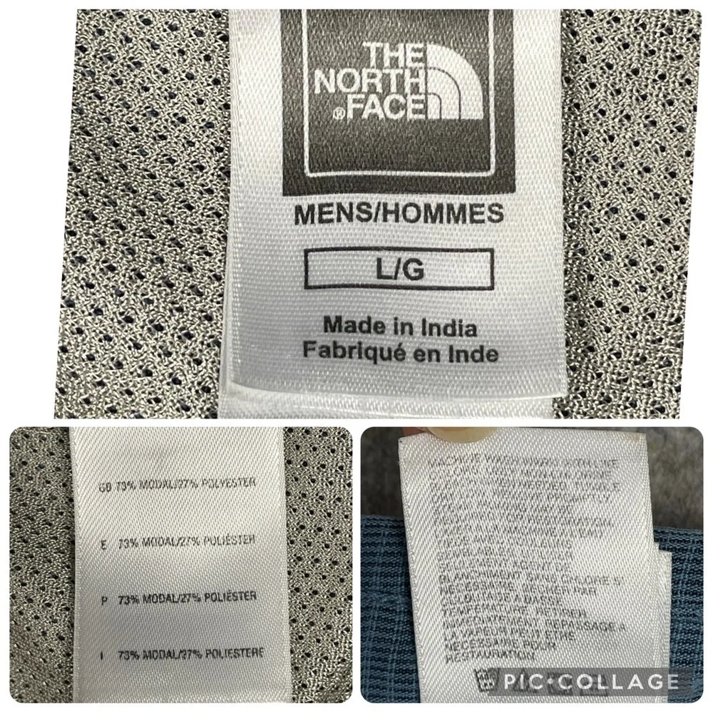 The North Face Men's Blue Button Up Short Sleeve Outdoor Activewear Shirt - Sz L